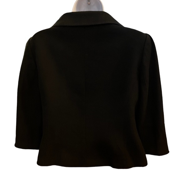 Ann Taylor Double Breasted Crop Black Lined Jacket, 3/4 length sleeves, size 8. - Picture 5 of 9